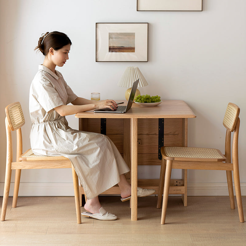 Mariah solid American oak extendable dining table in natural wood – view 8