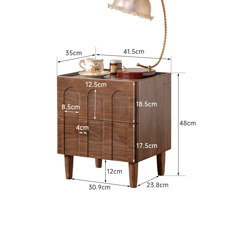Marigold solid black walnut bedside table with drawer – view 11