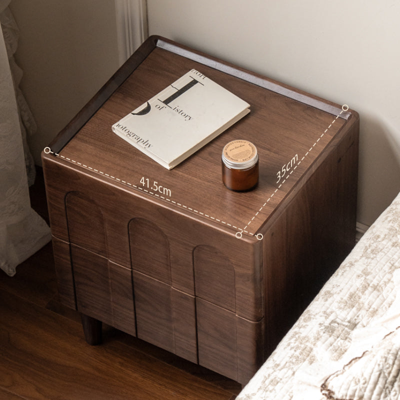 Marigold solid black walnut bedside table with drawer – view 6