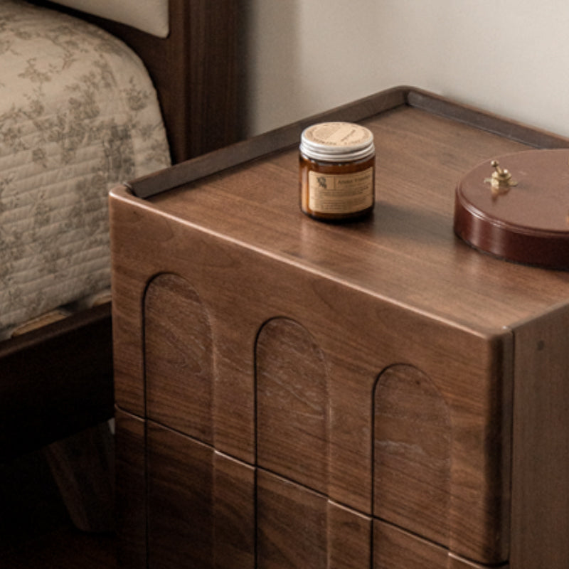 Marigold solid black walnut bedside table with drawer – view 7