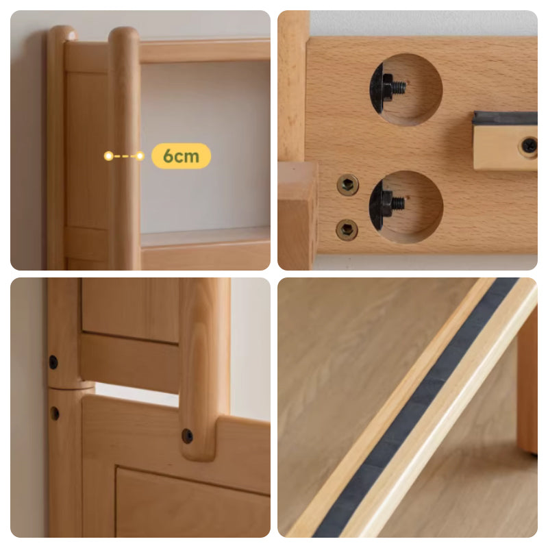Marius Pinewood and Solid Beech Kids Bed with Built-In Shelves 135cm – view 3