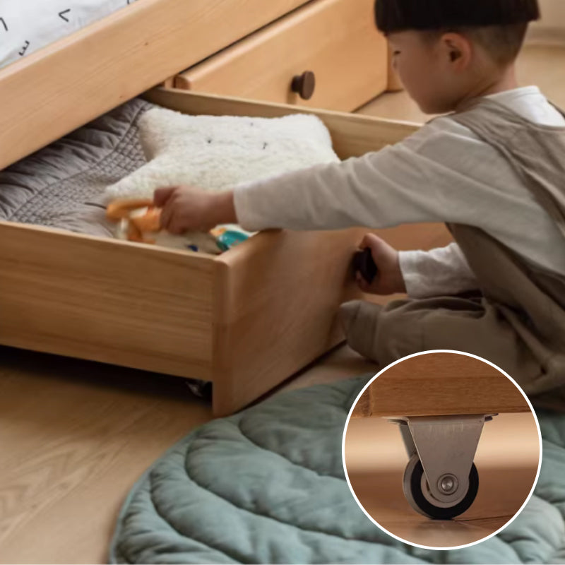 Marius Pinewood and Solid Beech Kids Bed with Built-In Shelves 135cm – view 9