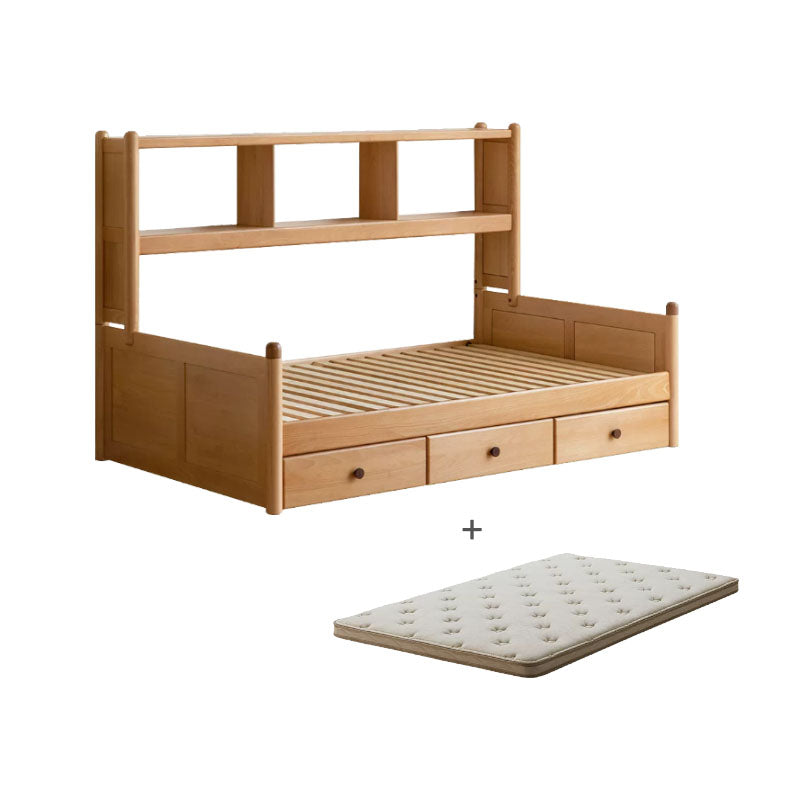 Marius Pinewood and Solid Beech Kids Bed with Built-In Shelves 135cm – B, view 11
