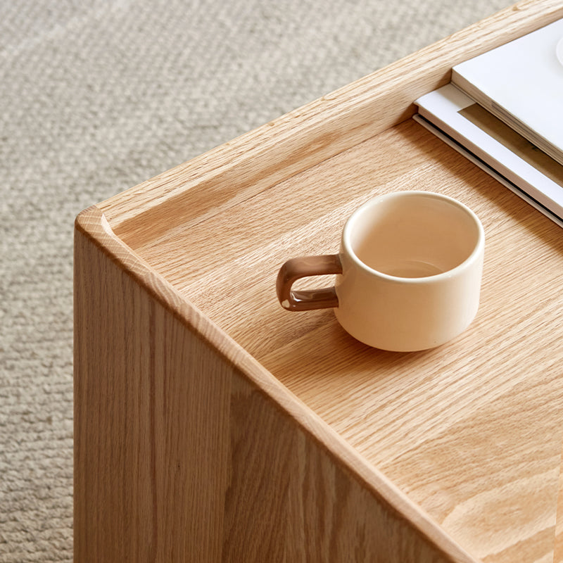Marshall Solid Oak Coffee Table Set with Ceramic Tops, Natural or Walnut – view 10