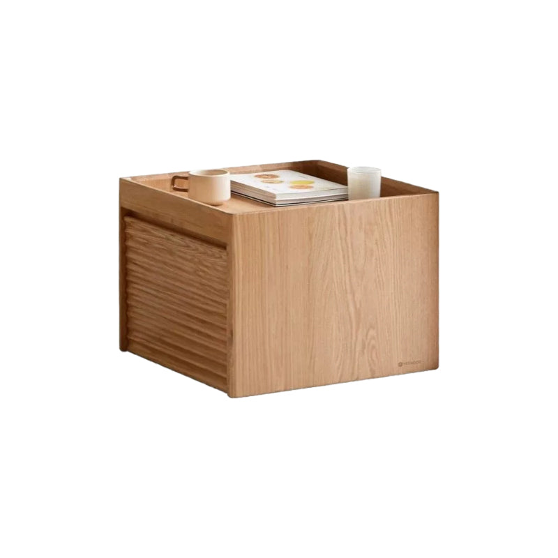 Marshall Solid Oak Coffee Table Set with Ceramic Tops, Natural or Walnut – Natural Wood A, view 13
