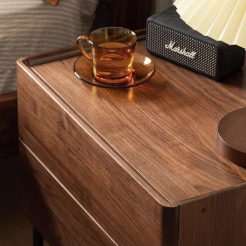 Maxine solid American oak bedside table in walnut colour – view 6