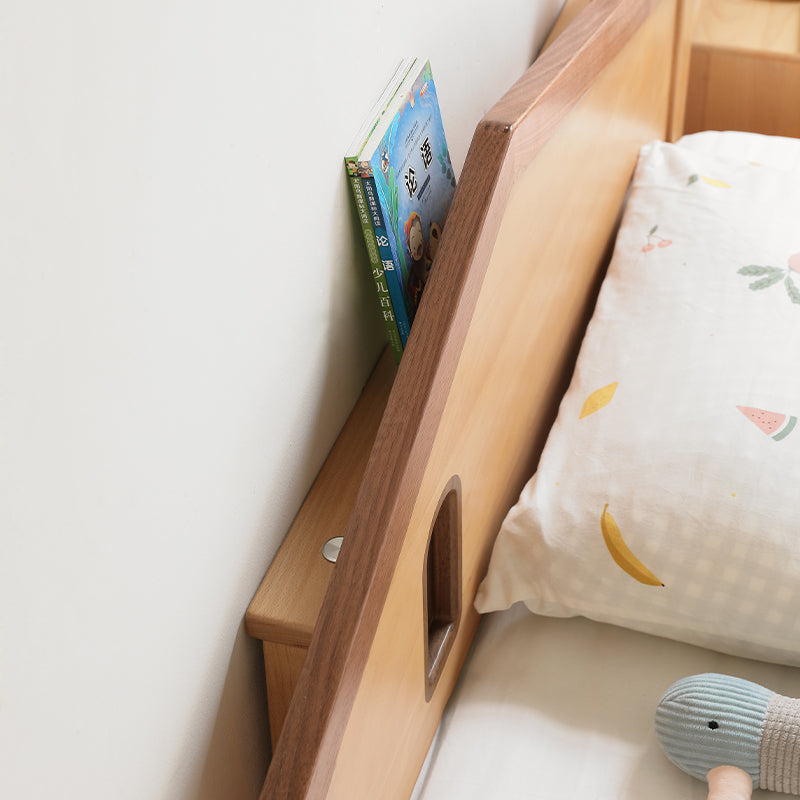 Megan solid beech kids bed with mattress and night light – view 11