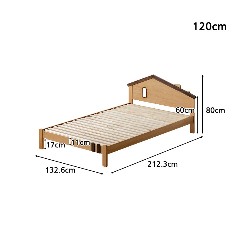 Megan solid beech kids bed with mattress and night light – view 12