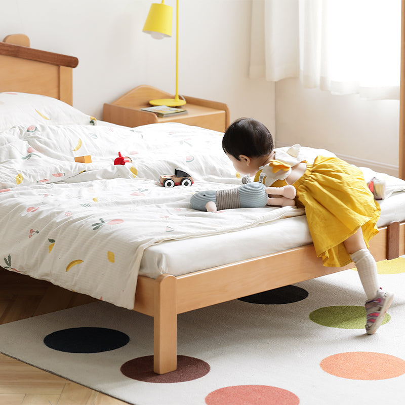Megan solid beech kids bed with mattress and night light – view 4