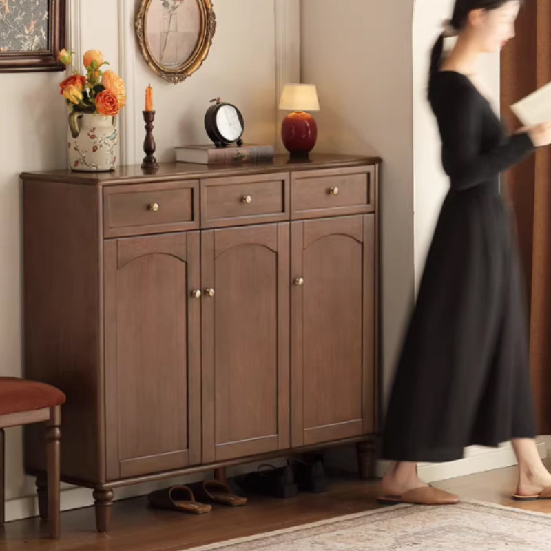 Leila Merpauh and Pinewood Shoe Cabinet with Drawers 120cm – view 4