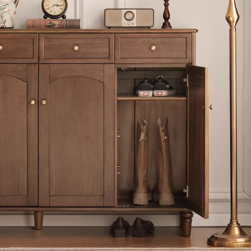 Leila Merpauh and Pinewood Shoe Cabinet with Drawers 120cm – view 6