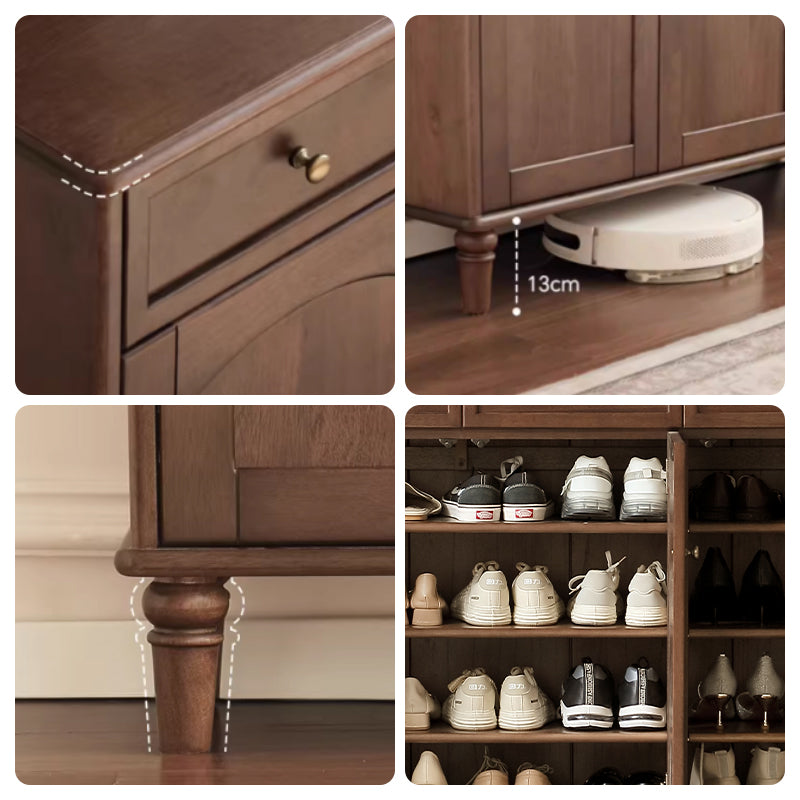 Leila Merpauh and Pinewood Shoe Cabinet with Drawers 120cm – view 7