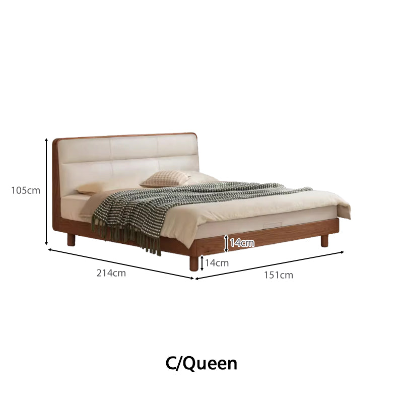 Mira solid American oak queen and king bed frame – view 15