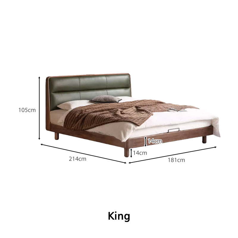 Mira solid black walnut queen and king bed frame – view 9