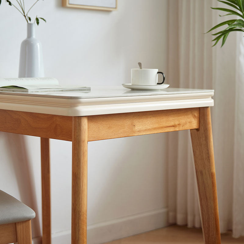 Miranda rubberwood and ceramic extendable dining table – view 3