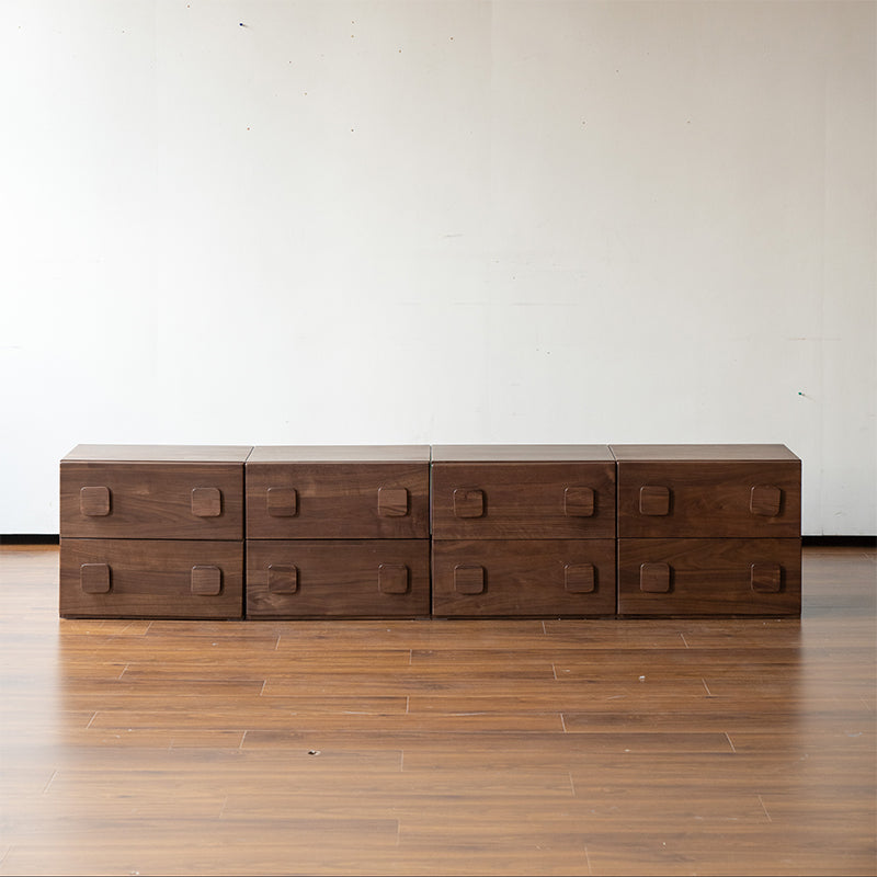 Lucretia solid oak modular storage cabinet in walnut finish – view 2