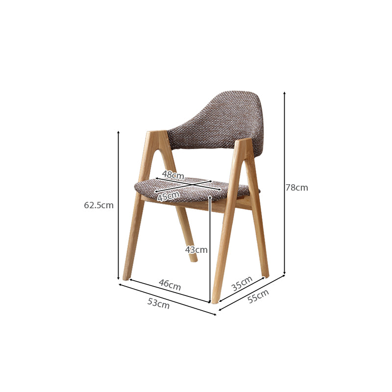 Natasha curved back solid oak dining chair with upholstered seat – view 8