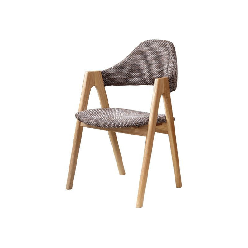 Natasha curved back solid oak dining chair with upholstered seat – Natural Wood Coffee, view 7