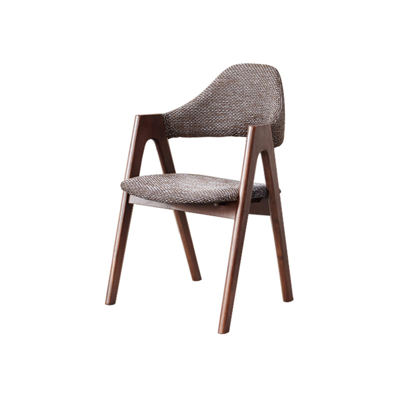 Natasha curved back solid oak dining chair with upholstered seat – Walnut Coffee, view 9