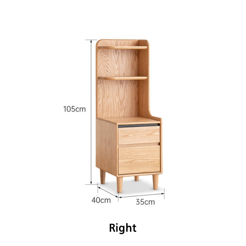 Kathy Solid American Oak Bedside Table with Drawer – view 10