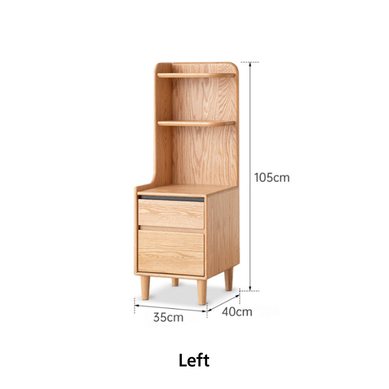 Kathy Solid American Oak Bedside Table with Drawer – view 5