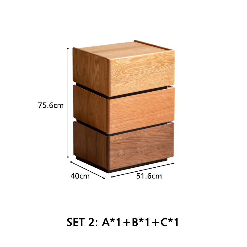 Kimberly low solid wood bedside table with drawer – view 13