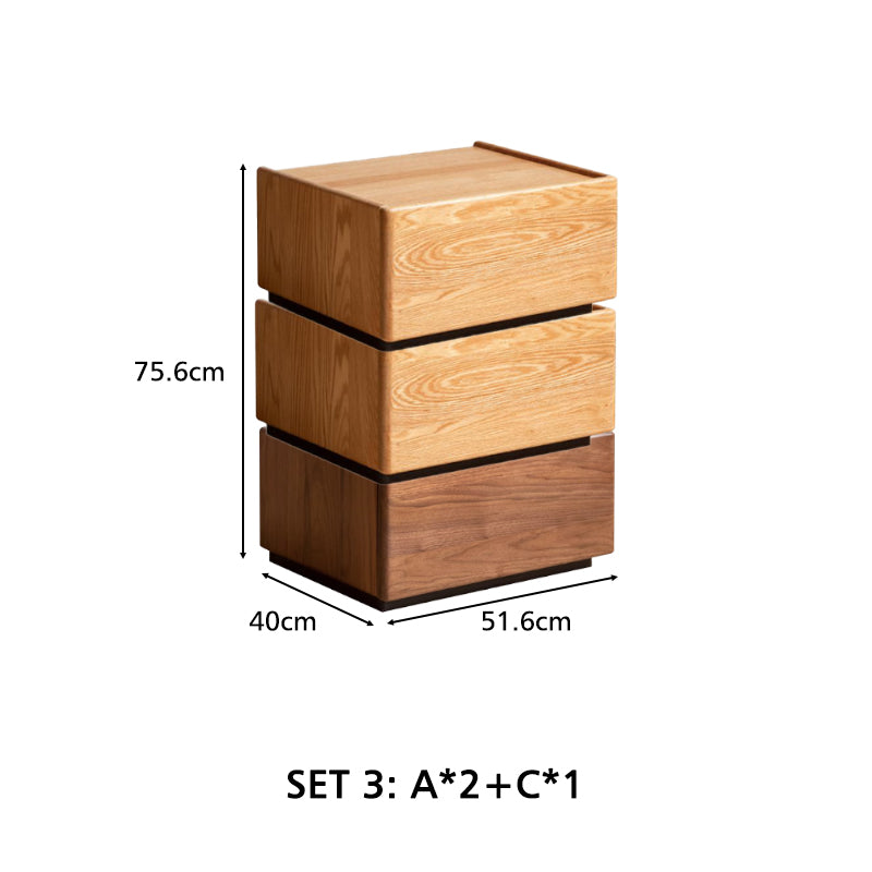 Kimberly low solid wood bedside table with drawer – view 17