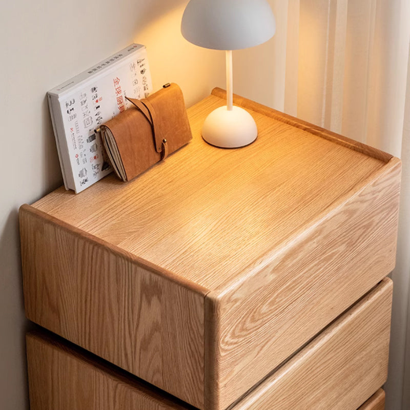 Kimberly low solid wood bedside table with drawer – view 2