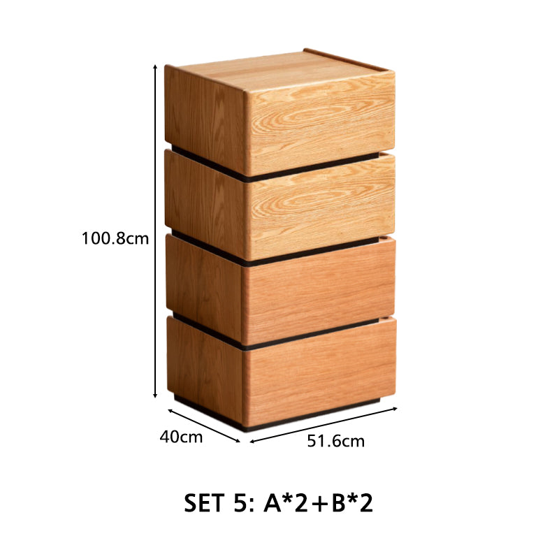 Kimberly low solid wood bedside table with drawer – view 20