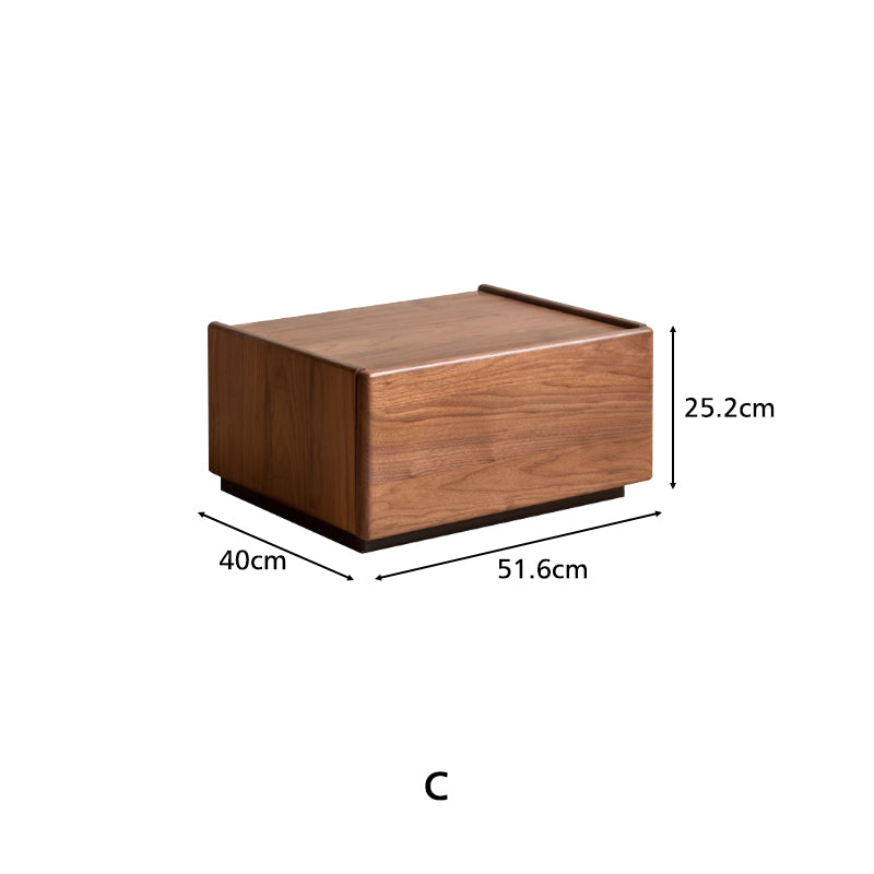 Kimberly low solid wood bedside table with drawer – view 26