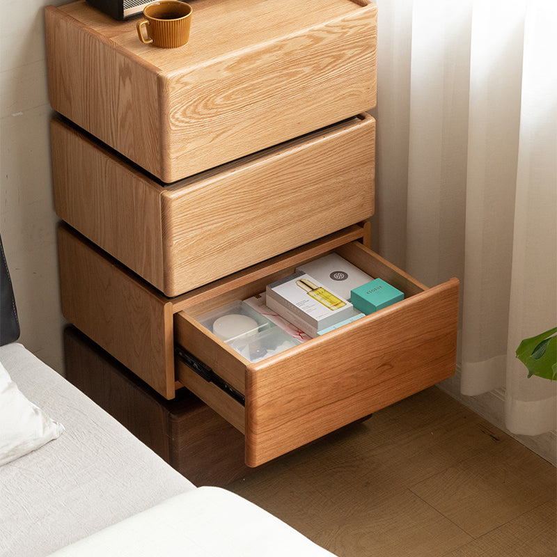 Kimberly low solid wood bedside table with drawer – view 4