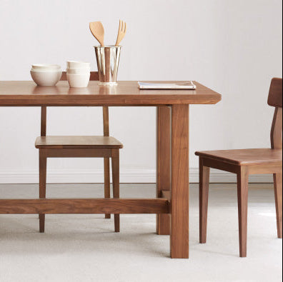 Alagie solid American oak dining table with slab top – view 7