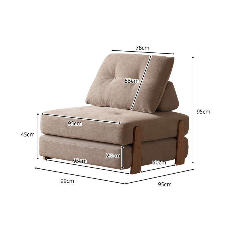 Odette Sofa Bed on Solid Ash Frame 99cm in Cotton-Linen – view 8