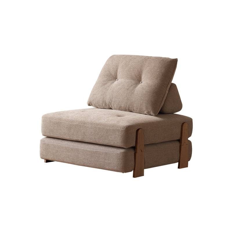 Odette Sofa Bed on Solid Ash Frame 99cm in Cotton-Linen – Walnut, view 7