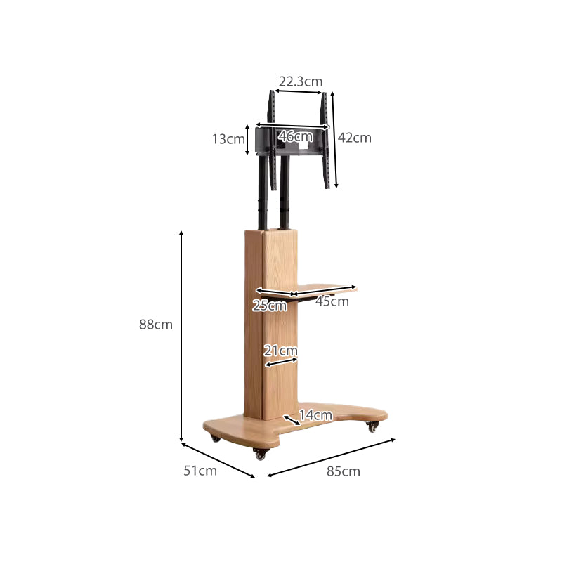 Olympia Solid American Oak TV Stand with Mount on Castors 85cm – view 12