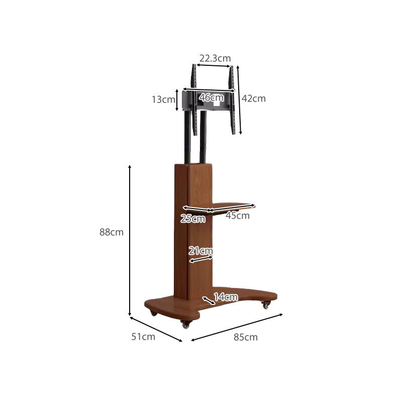 Olympia Solid American Oak TV Stand with Mount on Castors 85cm – view 14