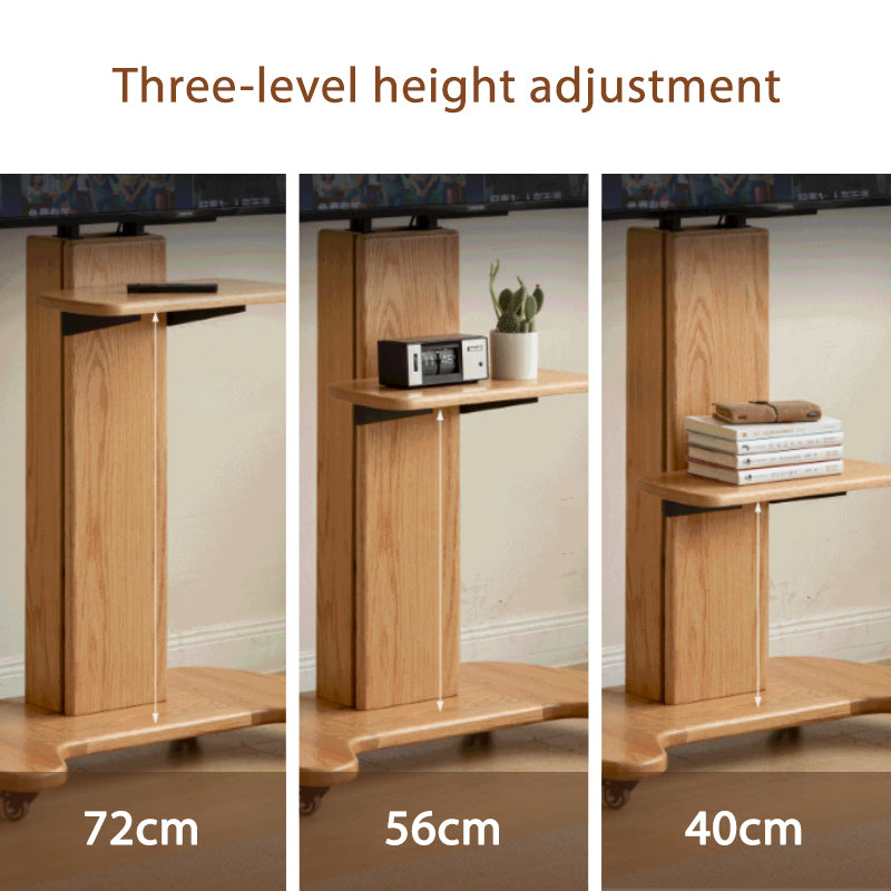 Olympia Solid American Oak TV Stand with Mount on Castors 85cm – view 7