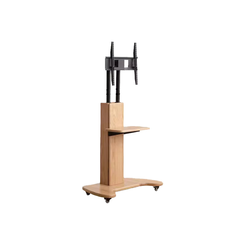 Olympia Solid American Oak TV Stand with Mount on Castors 85cm – Natural Wood, view 11