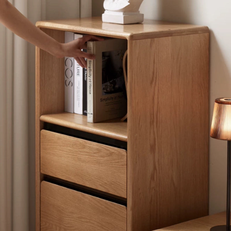 Oona American Oak and Pinewood Bookshelf with Glass 45cm 65cm – view 11