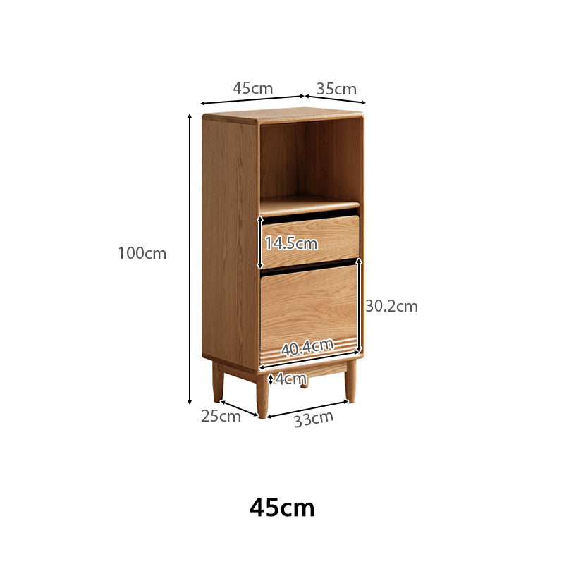 Oona American Oak and Pinewood Bookshelf with Glass 45cm 65cm – view 13