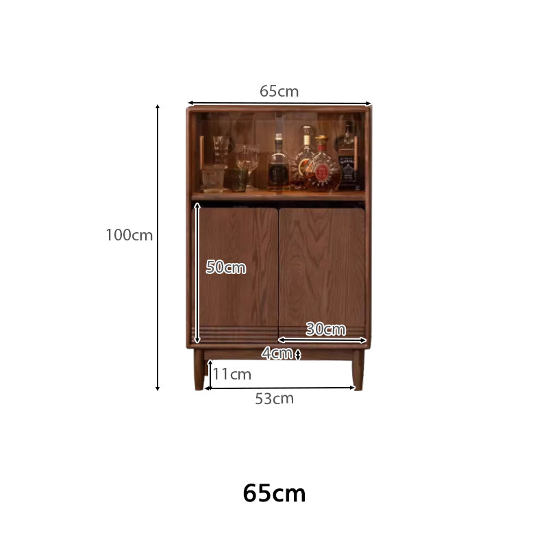 Oona American Oak and Pinewood Bookshelf with Glass 45cm 65cm – view 20