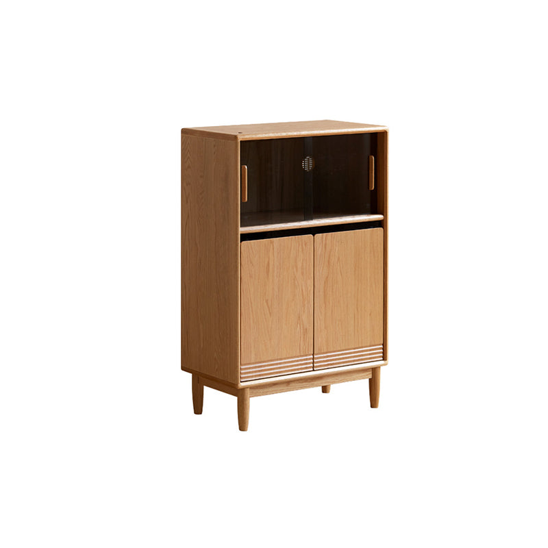 Oona American Oak and Pinewood Bookshelf with Glass 45cm 65cm – Natural Wood 65cm, view 6