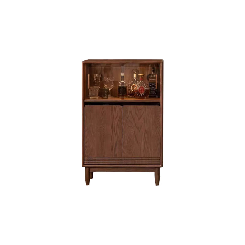 Oona American Oak and Pinewood Bookshelf with Glass 45cm 65cm – Walnut 65cm, view 19