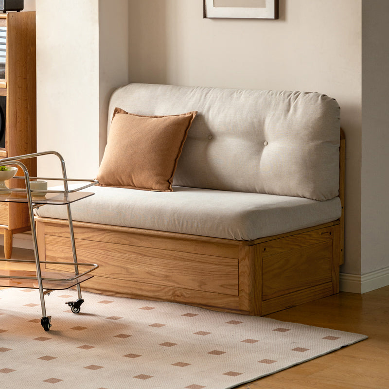 Opal Fabric Sofa with Storage on Solid American Oak Frame 120cm 240cm