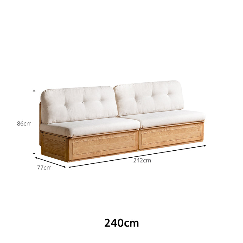 Opal Fabric Sofa with Storage on Solid American Oak Frame 120cm 240cm – view 10