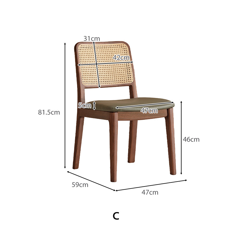 Orson armless solid oak dining chair – view 12