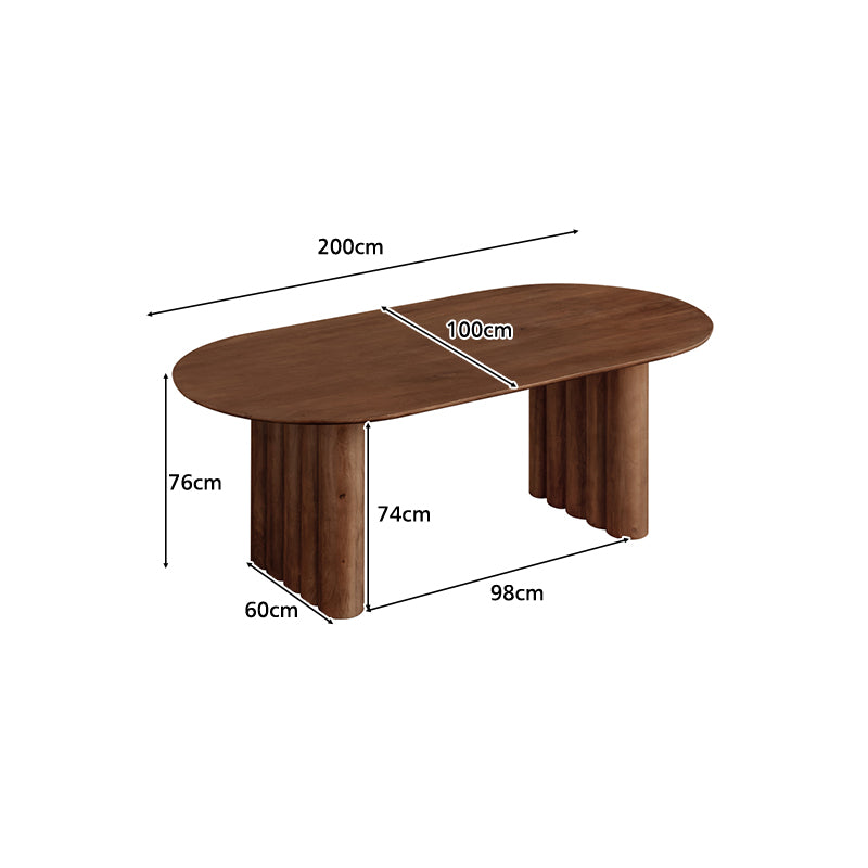 Petra solid mango wood dining table in walnut colour – view 10