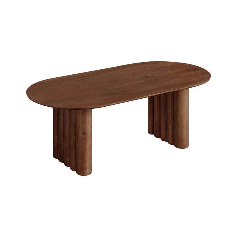 Petra solid mango wood dining table in walnut colour – view 9