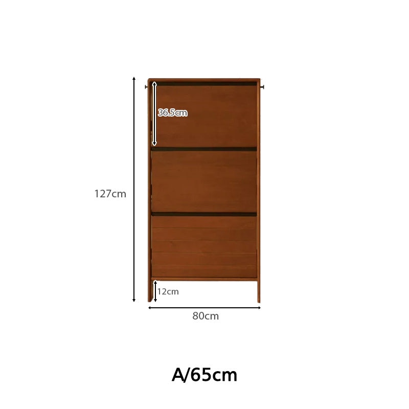 Vivienne Poplar & Solid Beech Ultra-Thin Shoe Cabinet 65cm 80cm 116cm – view 22