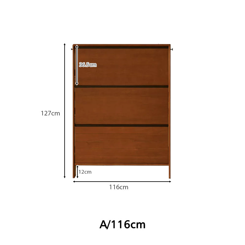 Vivienne Poplar & Solid Beech Ultra-Thin Shoe Cabinet 65cm 80cm 116cm – view 24